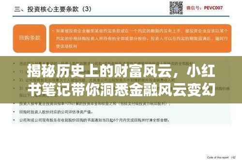 揭秘历史上的财富风云,小红书笔记带你洞悉金融风云变幻的财富最新消息(11月16日)