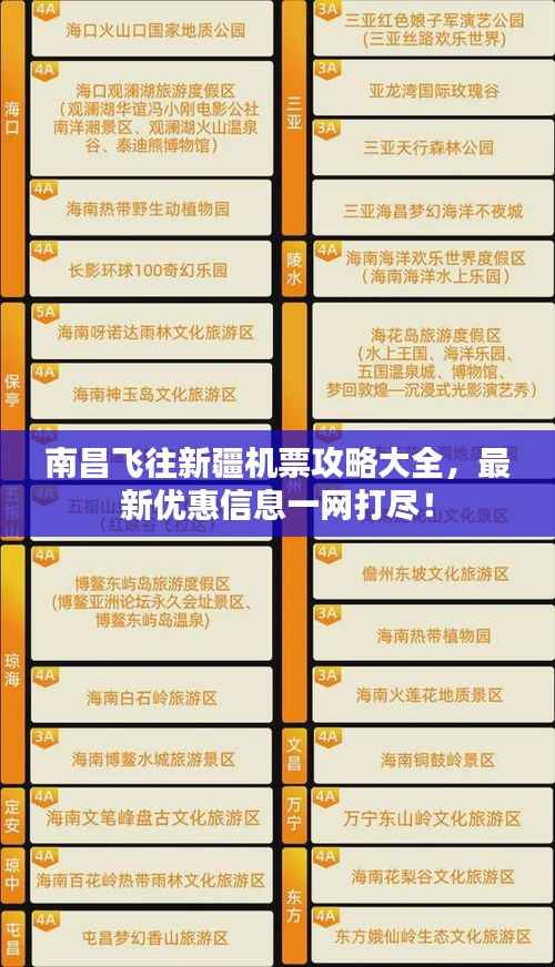 南昌飞往新疆机票攻略大全,最新优惠信息一网打尽!
