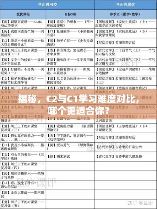 揭秘，C2与C1学习难度对比，哪个更适合你？